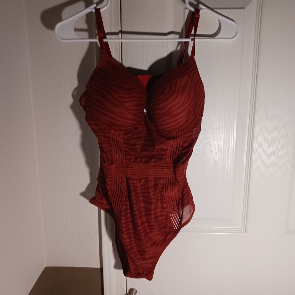 Orange stripped bodysuit
